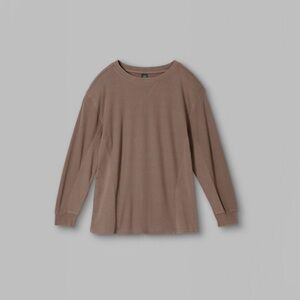 Dark Taupe/brown Waffle Knit Long Sleeve